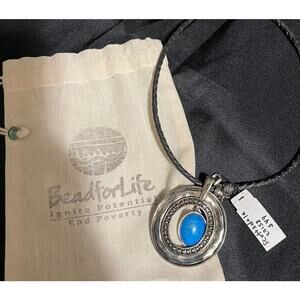 Bead for Life Turquoise & Silver Necklace - Brand New - With Bag